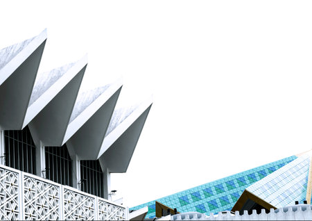 Exterior view of modern building on white background,Business concept.