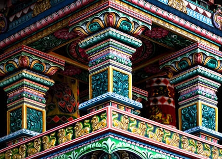 Thai art on temple, Thailand. (Selective focus)の写真素材