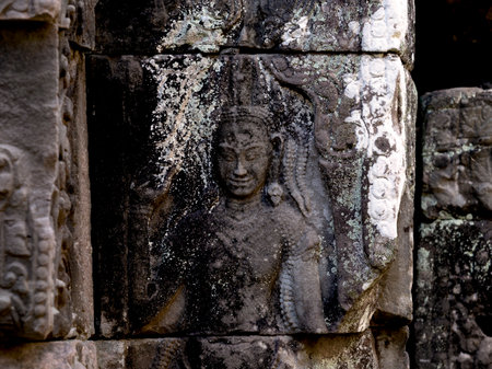 Buddha statue in Angkor Wat, Siem Reap, Cambodiaの写真素材