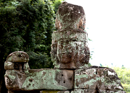 Buddha statue in Angkor Thom, Siem Reap, Cambodiaの写真素材