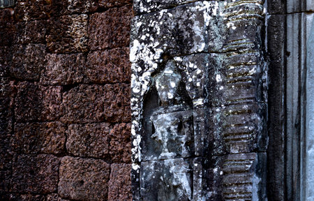 Ancient Khmer architecture at Angkor Wat, Siem Reap, Cambodiaの写真素材