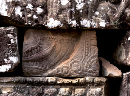 Architectural detail of ancient Mayan city Chichen Itza, Yucatan, Mexicoの写真素材