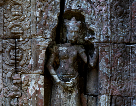 Banteay Srei temple, Angkor, Cambodiaの写真素材