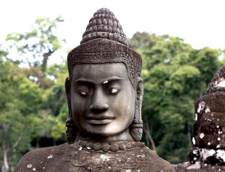 Buddha statue in Angkor Wat, Siem Reap, Cambodiaの写真素材