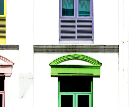 colorful windows in the old town of london england uk