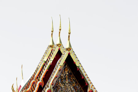 Thai temple roof in bangkok province, Thailand. (Selective focus)の写真素材