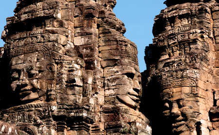 Bayon Temple, Angkor Thom, Siem Reap, Cambodiaの写真素材