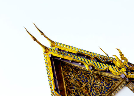 thai temple roof in bangkok thailand of the buddhaの写真素材