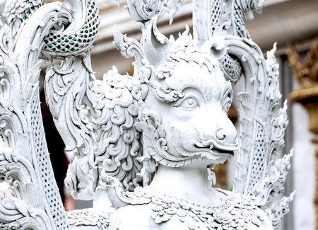 Statue at Wat Rong Khun, Thailandの写真素材