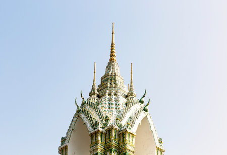 Thai style pagoda at Wat Phra Kaew, Thailand.の写真素材