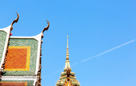 Detail of Wat Phra Kaew in Bangkok, Thailand.の写真素材