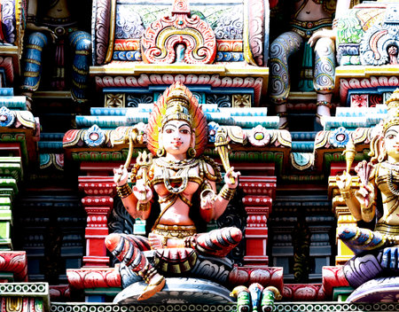 Hindu God Ganesha statue in Hindu temple.の写真素材