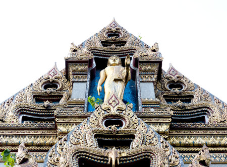 Buddha statue on the roof of the temple, Thailand.の写真素材