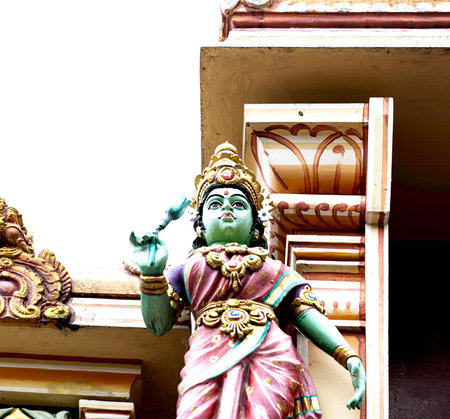 Statue in Hindu temple, Kathmandu, Nepalの写真素材