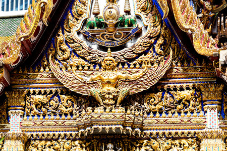 Wat Phra Kaew, Temple of the Emerald Buddha, Bangkok, Thailandの写真素材