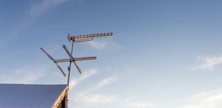 Snow Covered TV-Antennaの写真素材