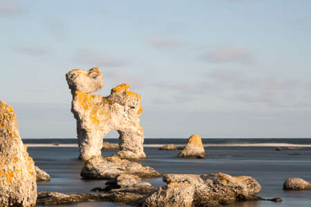 Sea Stack at Fr, Gotland in Swedenの写真素材