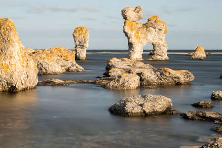 Sea Stack at Fr, Gotland in Southern Swedenの写真素材