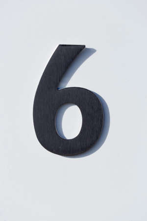 Number 6 on a Post Box with white backgound.の写真素材