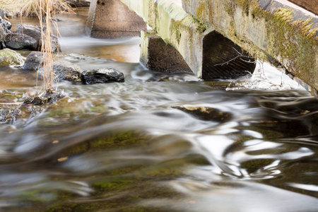 Water Pouring Underneath Logs