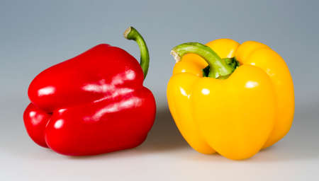 Red and Yellow Bell Pepperの写真素材
