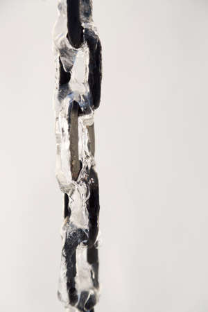 Chain Covered in Iceの写真素材