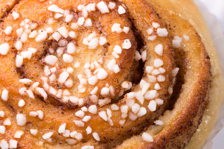 Cinnamon Roll Close Up macro image.の写真素材