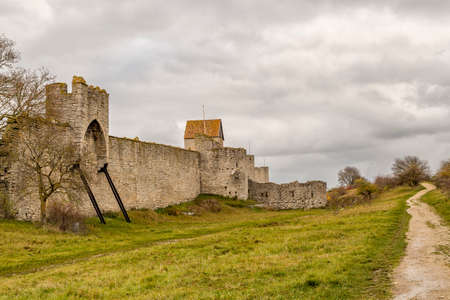 Town Wall in Visby, Gotland in Sweden.の写真素材