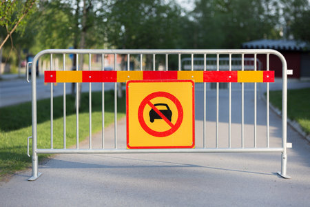 Cars Not Allowed Sign on Fence.