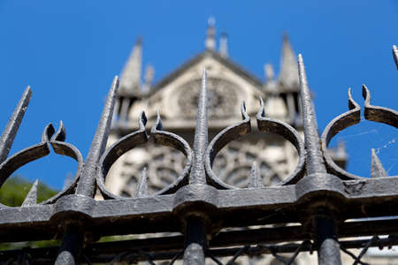 Fence Outside Notre Dame in 2015.の写真素材