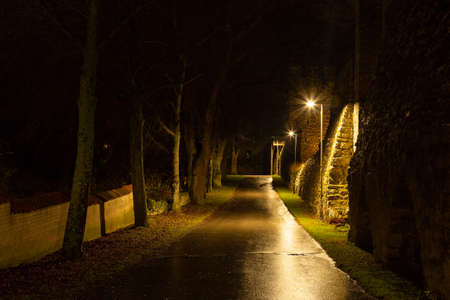 Road by Town Wall in Visby, Gotland.の写真素材