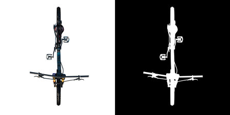 Extreme sports bike 1- Top view white background alpha png 3D Rendering 3D illustration