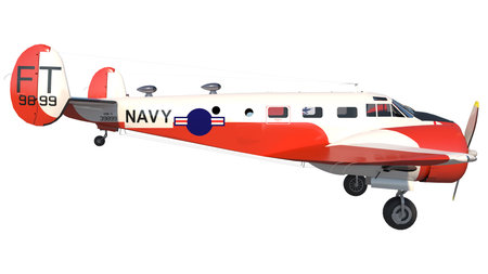 Airplane plane 1- Lateral view white background 3D Rendering 3D illustration
