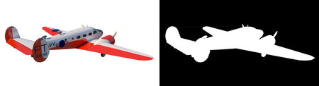 Airplane plane 1 - Perspective B view white background alpha png 3D Rendering 3D illustration