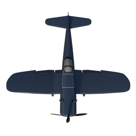 Light aircraft 1-Top view white background 3D Rendering Ilustracion 3D