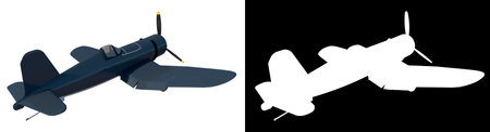 Light aircraft 1- Perspective B view white background alpha png 3D Rendering Ilustracion 3Dの写真素材