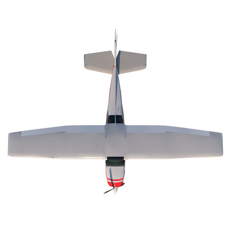 Light aircraft 2-Top view white background 3D Rendering 3D Illustration
