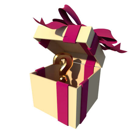 surprise gift-white background 3D Rendering 3D Illustrationの写真素材