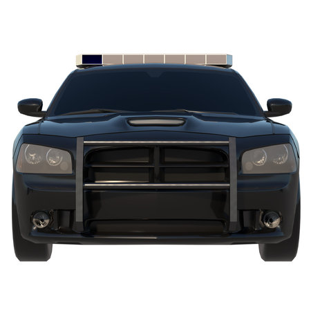 Police Patrol 2-Front view white background 3D Rendering Illustration 3D