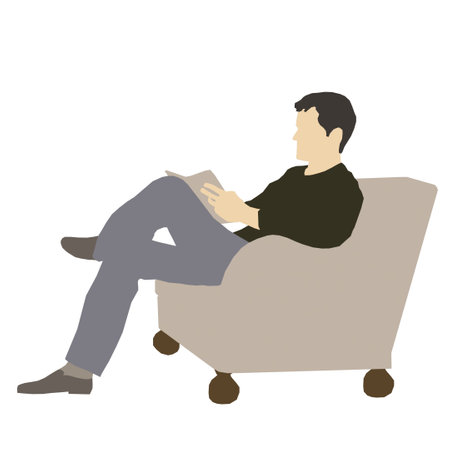 Seated Man 4 illustration vectorのイラスト素材