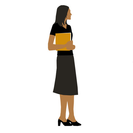 Silhouette Standing Woman 19 illustration vectorのイラスト素材