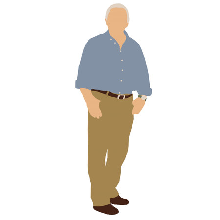 Isolated old man avatar on a white background, Vector illustration.のイラスト素材