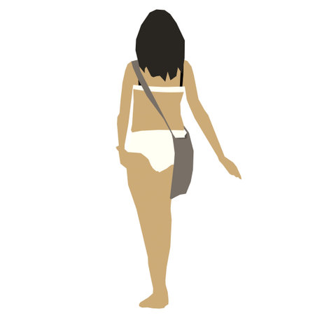 Vector illustration of a woman in a swimsuit on a white backgroundのイラスト素材
