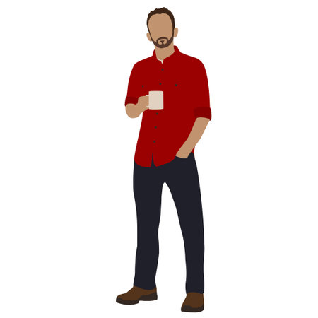 Standing Man 39 Vector Illustration