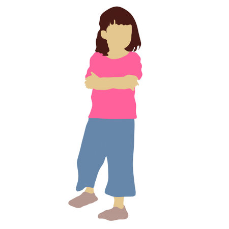 Girl Standing 15 Vector Illustrationのイラスト素材