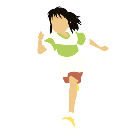 girl running 2 Vector Illustrationのイラスト素材