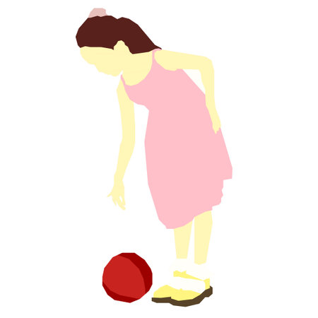 Girl Standing 12 Vector Illustrationのイラスト素材