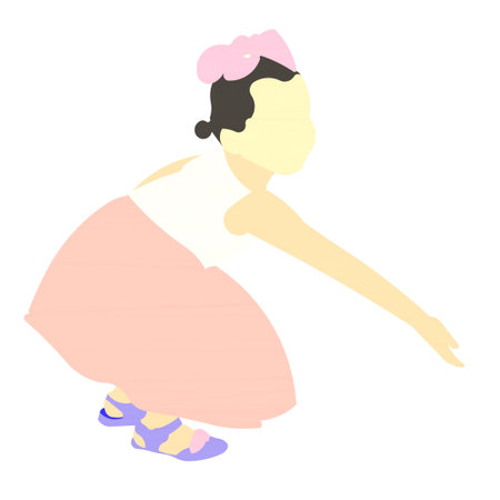 Girl Sitting 1 Vector Illustrationのイラスト素材