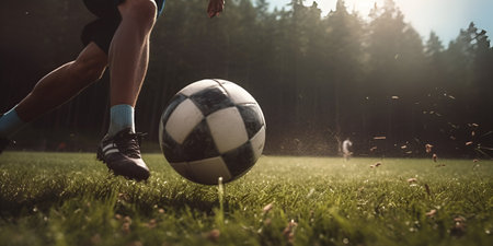 football game, football kicks the ball, game and sport theme. Generative AIの素材