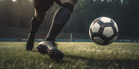 football game, football kicks the ball, game and sport theme. Generative AIの素材
